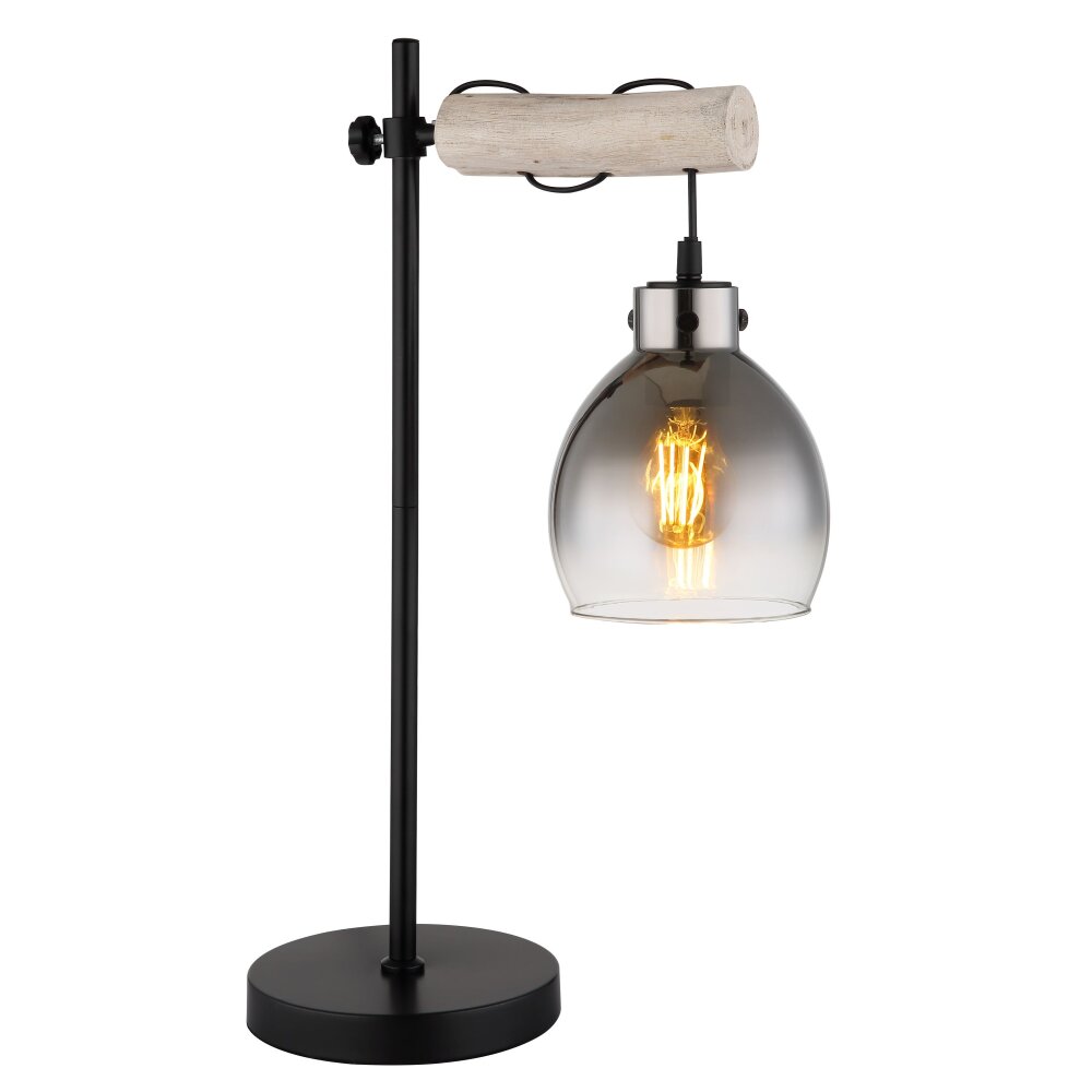 Globo Ryan Tischleuchte Naturfarben, Schwarz, 1-flammig main product photo
