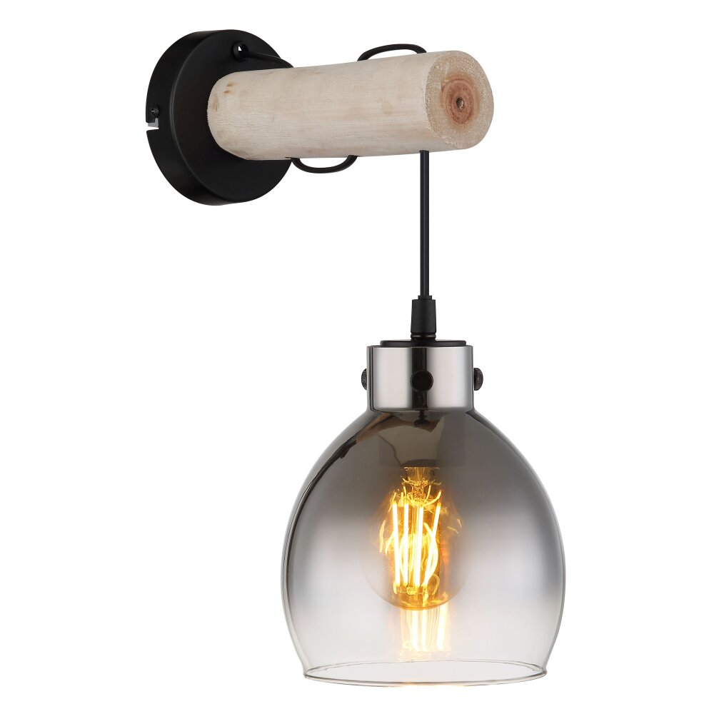 Globo Ryan Wandleuchte Naturfarben, Schwarz, 1-flammig main product photo