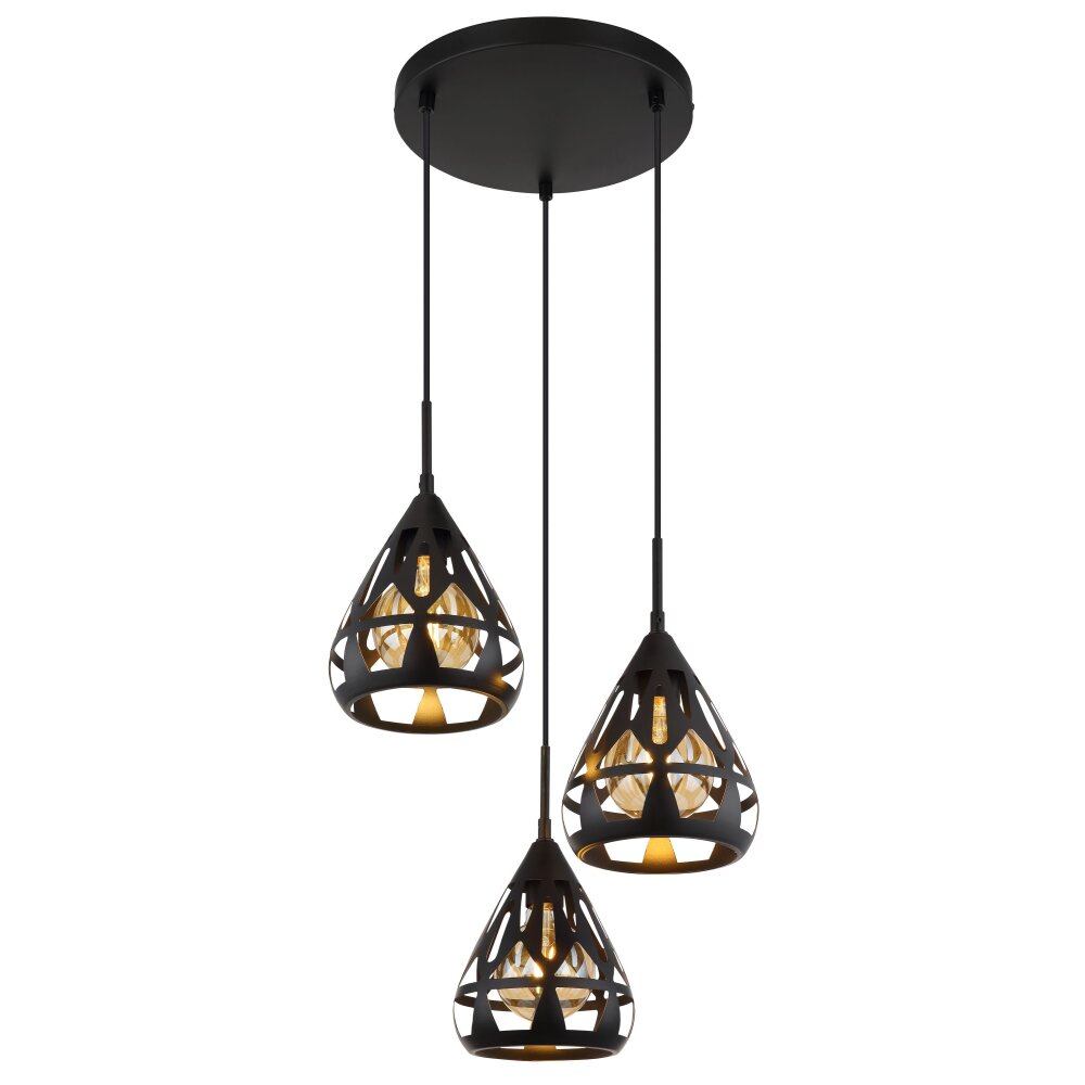 Globo Hassan Hängeleuchte Schwarz, 3-flammig main product photo