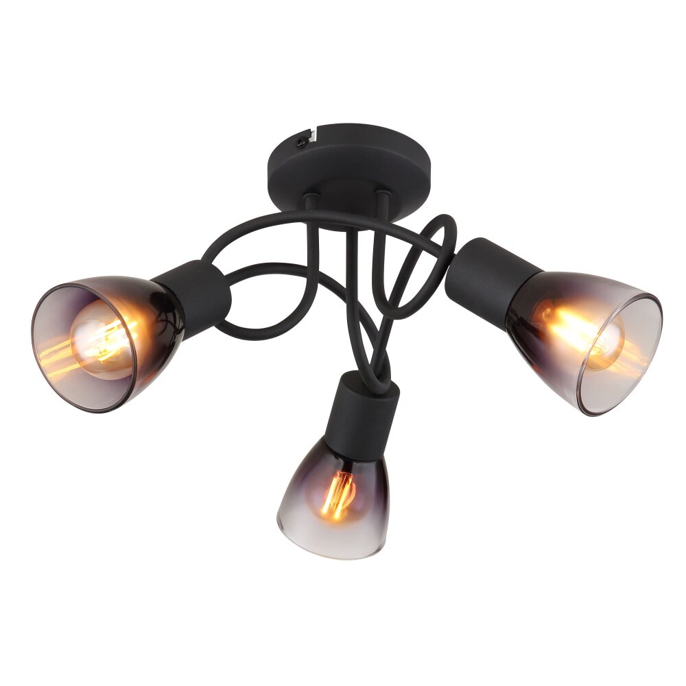 Globo Satella Deckenleuchte Schwarz, 3-flammig main product photo
