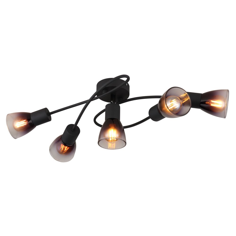 Globo Satella Deckenleuchte Schwarz, 5-flammig main product photo