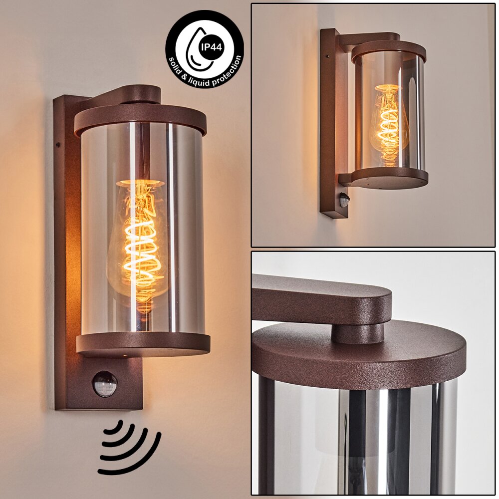 Telhada Außenwandleuchte Rostfarben, 1-flammig, Bewegungsmelder main product photo