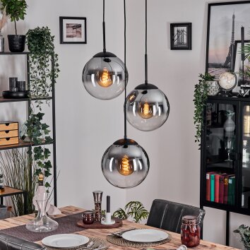 Gastor Hängeleuchte Glas 25 cm Klar, Rauchfarben, 3-flammig Gastor Hängeleuchte Glas 25 cm Klar, Rauchfarben, 3-flammig