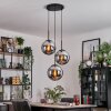 Gastor Hängeleuchte Glas 25 cm Chrom, Rauchfarben, 3-flammig