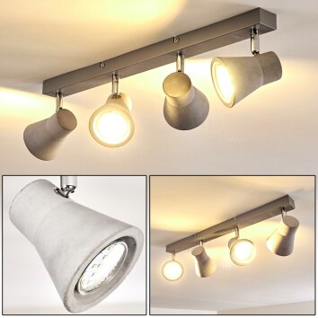 Osco Deckenleuchte LED Grau, 4-flammig