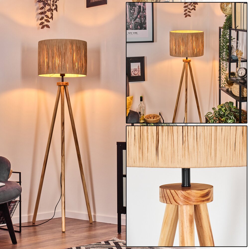 Granja Stehleuchte Naturfarben, Schwarz, 1-flammig main product photo