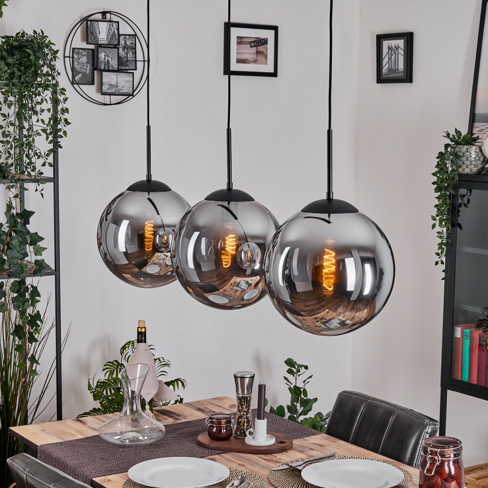 Gastor Hängeleuchte Glas 30 cm Rauchfarben, 3-flammig main product photo
