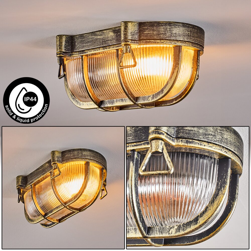 Godel Außendeckenleuchte Gold, Schwarz, 1-flammig main product photo