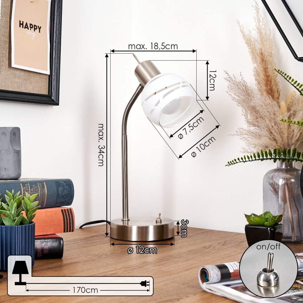 Warga Tischleuchte LED Nickel-Matt H3836569 | lampe.de