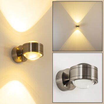 Wandleuchte Indore LED Nickel-Matt, 2-flammig