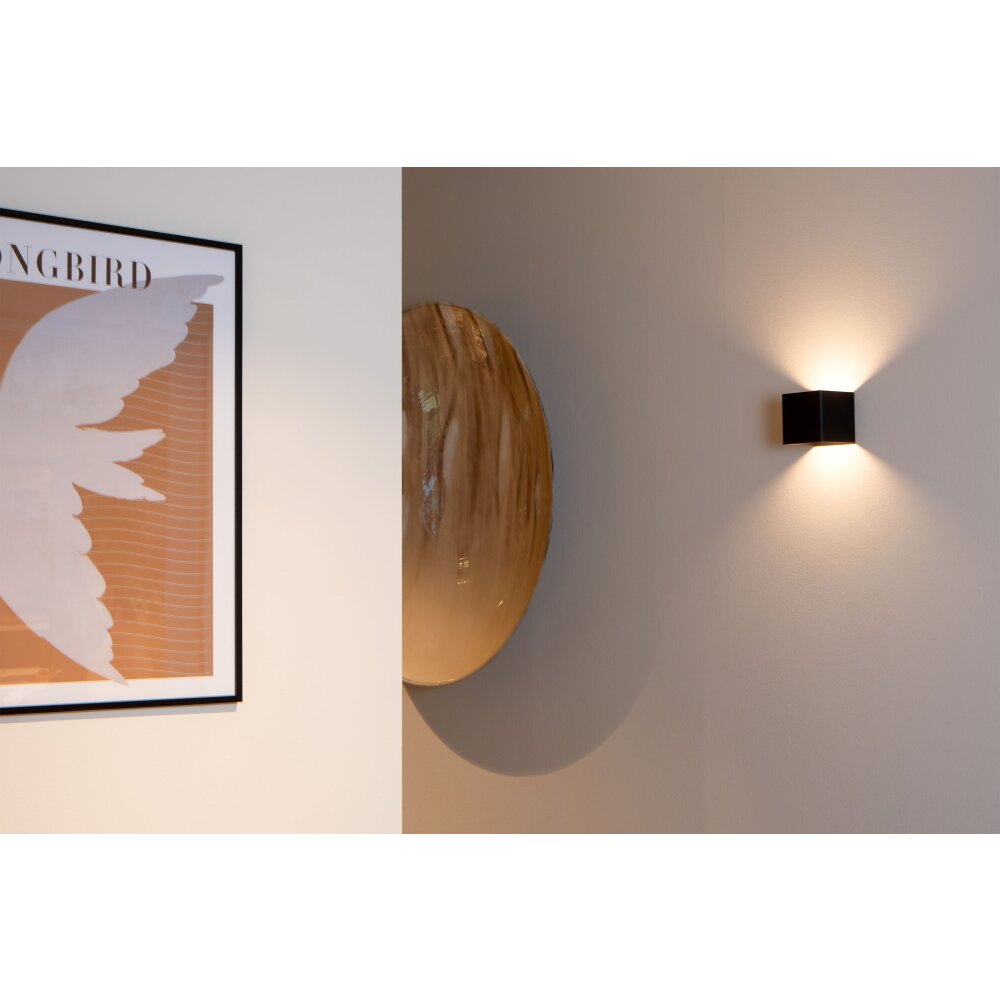 Lucide VERTIGO Außenwandleuchte LED Schwarz, 1-flammig, Bewegungsmelder main product photo