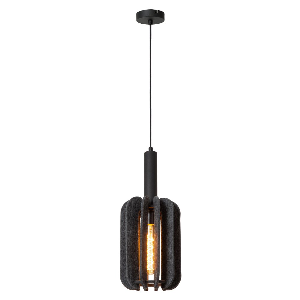 Lucide RAFAL Pendelleuchte Schwarz, 1-flammig main product photo