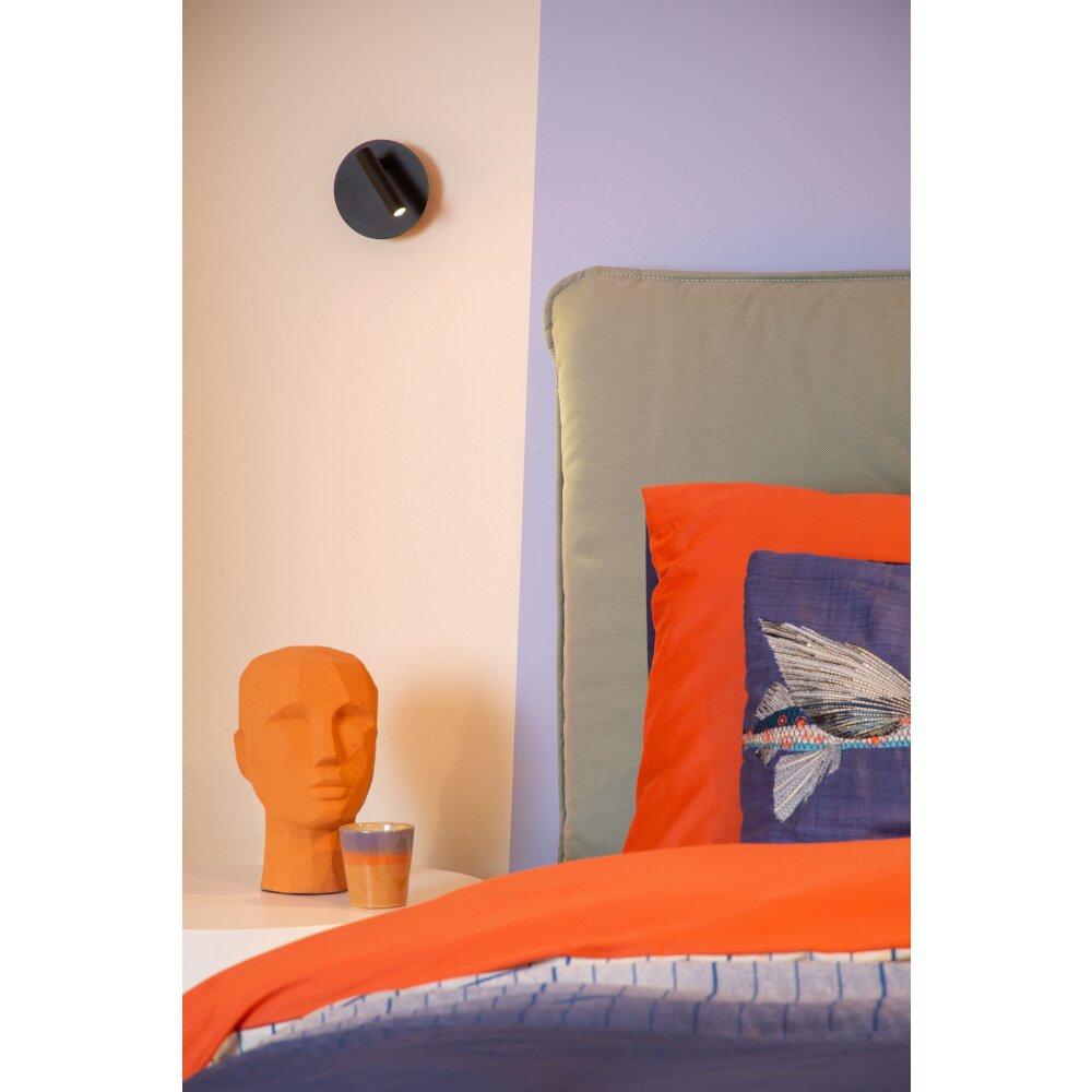 Lucide JOLIJN Wandleuchte LED Schwarz, 1-flammig main product photo