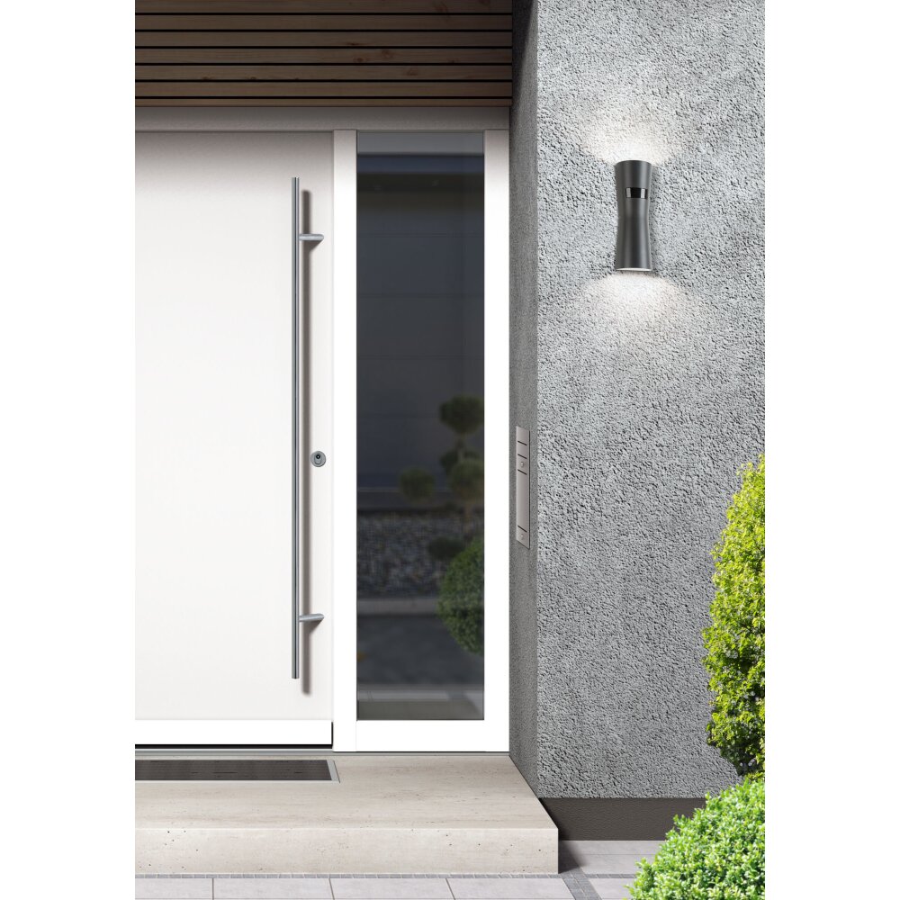 LCD Uhra Wandleuchte LED Anthrazit, 2-flammig, Bewegungsmelder main product photo