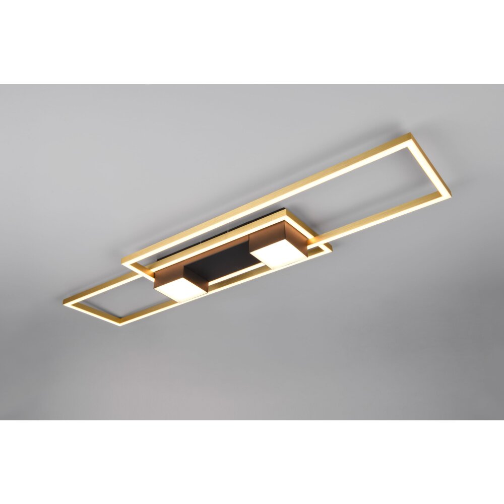 Trio ALBANY Deckenleuchte LED Schwarz-Gold, 1-flammig, Fernbedienung main product photo