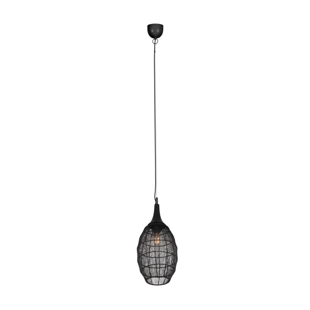 Trio SORAYA Pendelleuchte Schwarz, 1-flammig main product photo