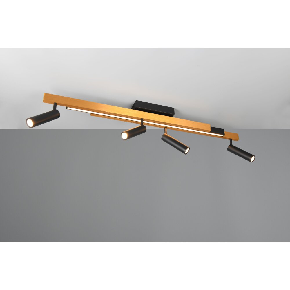 Trio Zeno Deckenleuchte LED Schwarz-Gold, 5-flammig, Fernbedienung main product photo