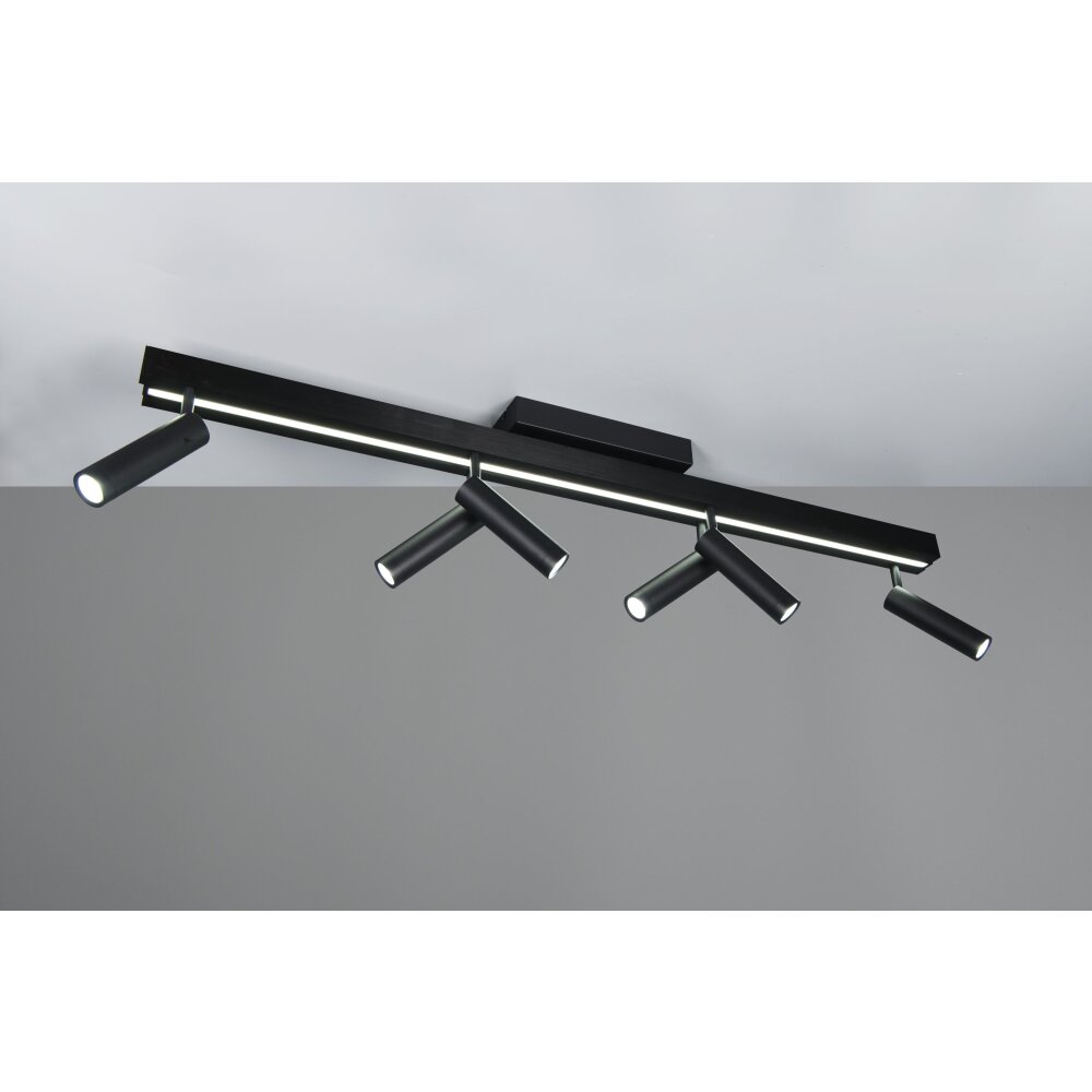 Trio Zeno Deckenleuchte LED Schwarz, 7-flammig, Fernbedienung Schwarz 648310732