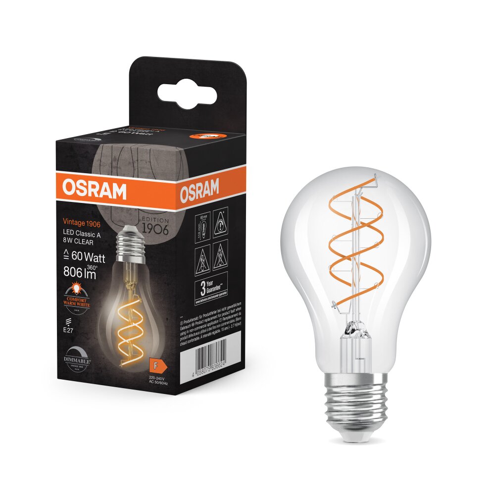 Osram LED E27 8 Watt 2200 Kelvin 806 Lumen main product photo