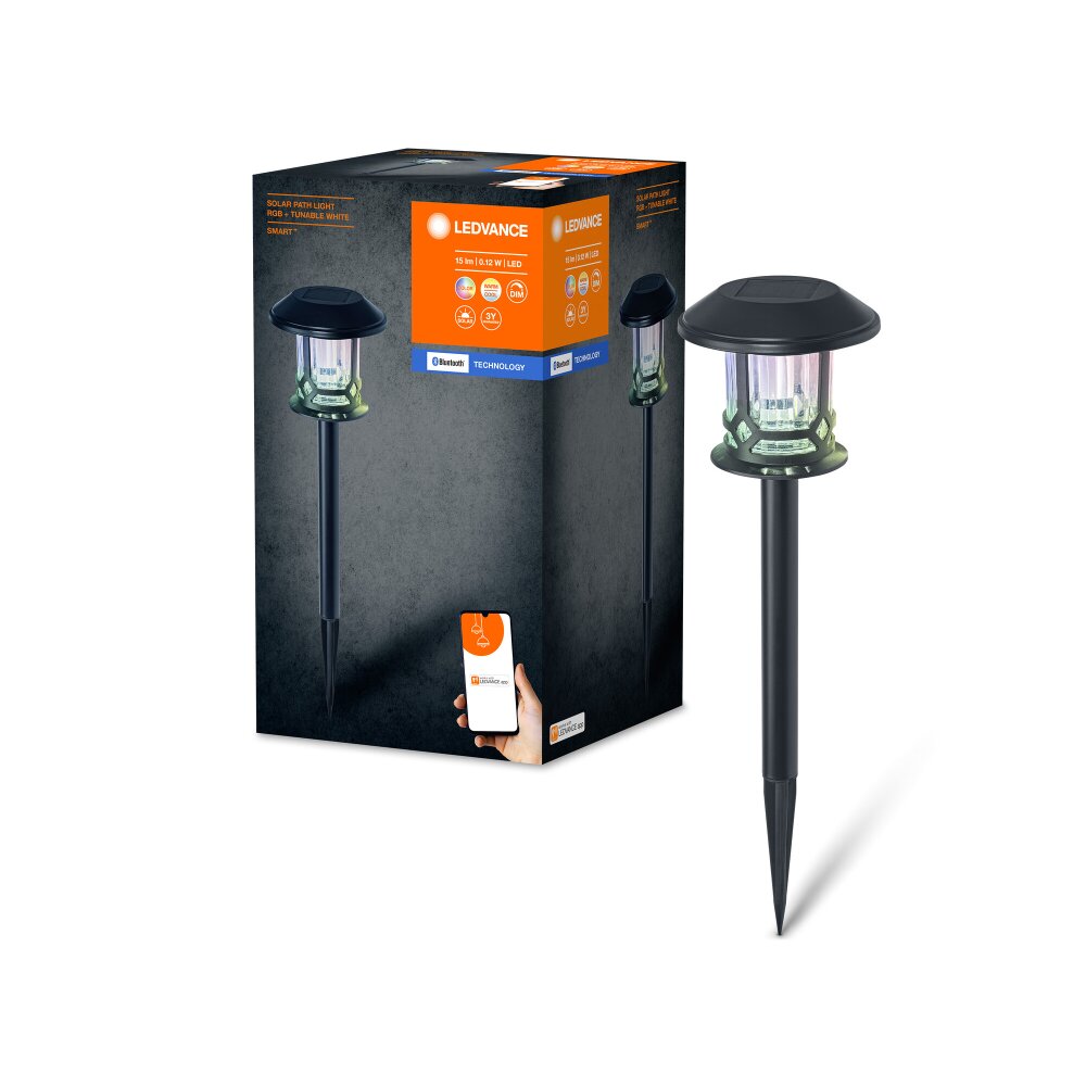 LEDVANCE SMART OUTD WIF Solarleuchte Schwarz, 1-flammig, Bewegungsmelder, Farbwechsler main product photo