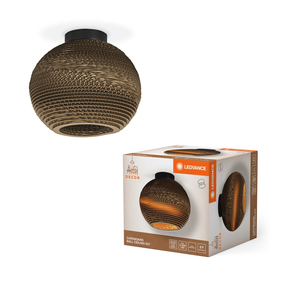 LEDVANCE DECOR Wand- und Deckenleuchte Braun, 1-flammig main product photo