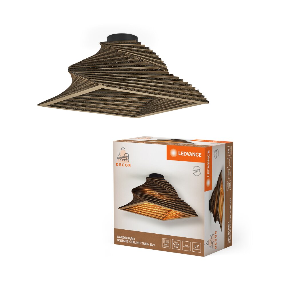 LEDVANCE DECOR Wand- und Deckenleuchte Braun, 1-flammig main product photo