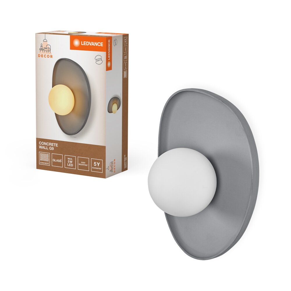 LEDVANCE DECOR Wand- und Deckenleuchte Grau, 1-flammig main product photo