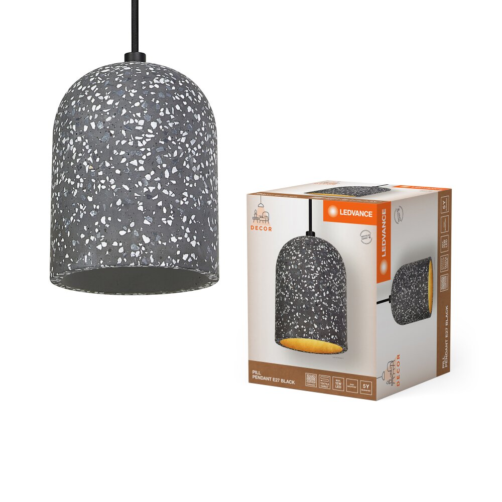 LEDVANCE DECOR Wand- und Deckenleuchte Schwarz, 1-flammig main product photo