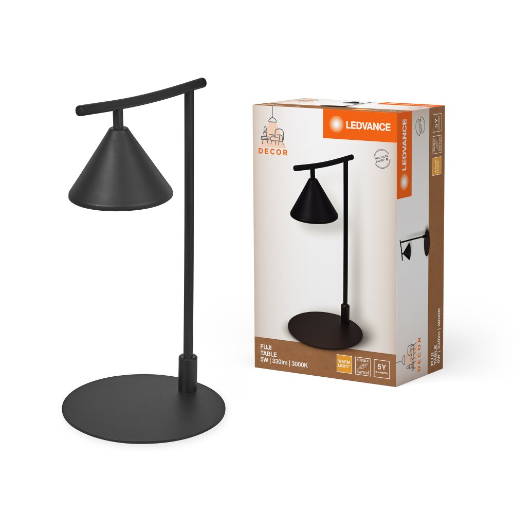 LEDVANCE DECOR Wand- und Deckenleuchte Schwarz, 1-flammig main product photo
