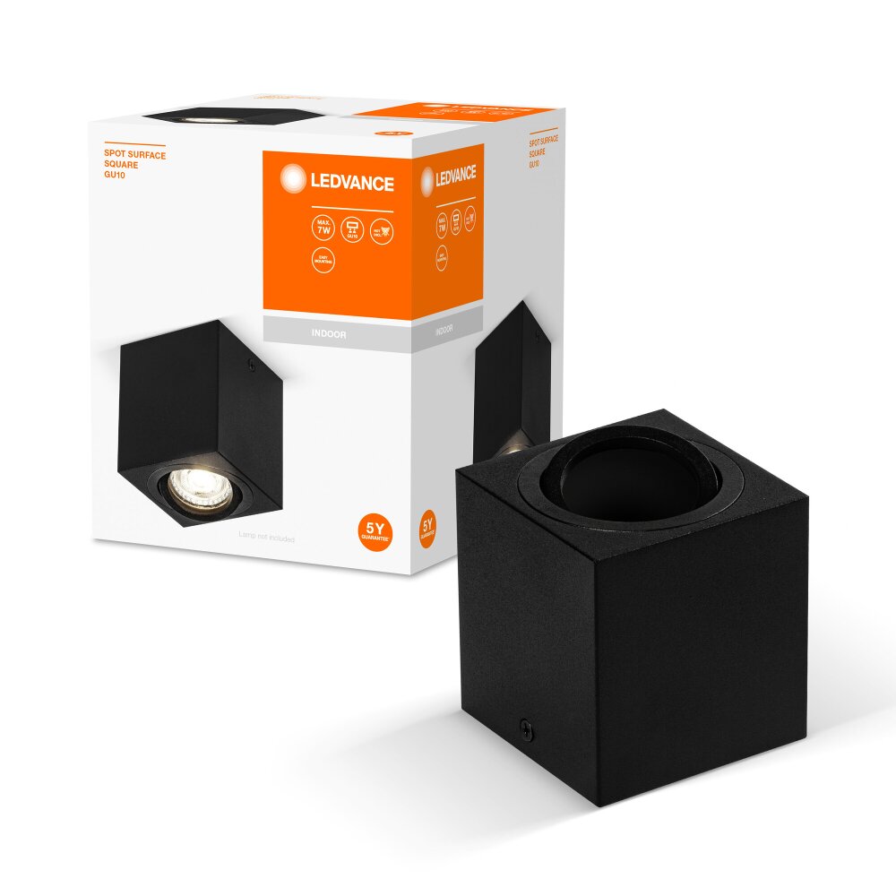 LEDVANCE Spot Surface Wand- und Deckenleuchte Schwarz, 1-flammig main product photo
