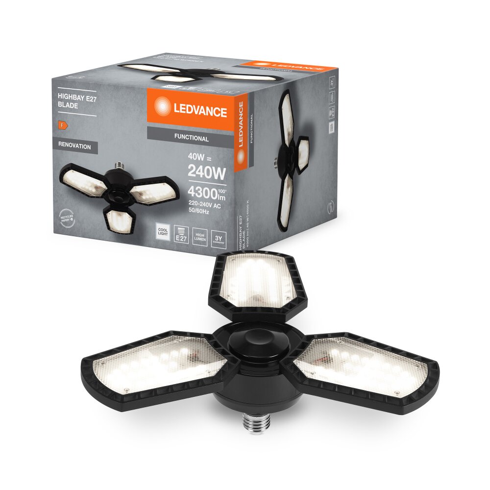 LEDVANCE HIGHBAY Wand- und Deckenleuchte Schwarz, 3-flammig main product photo