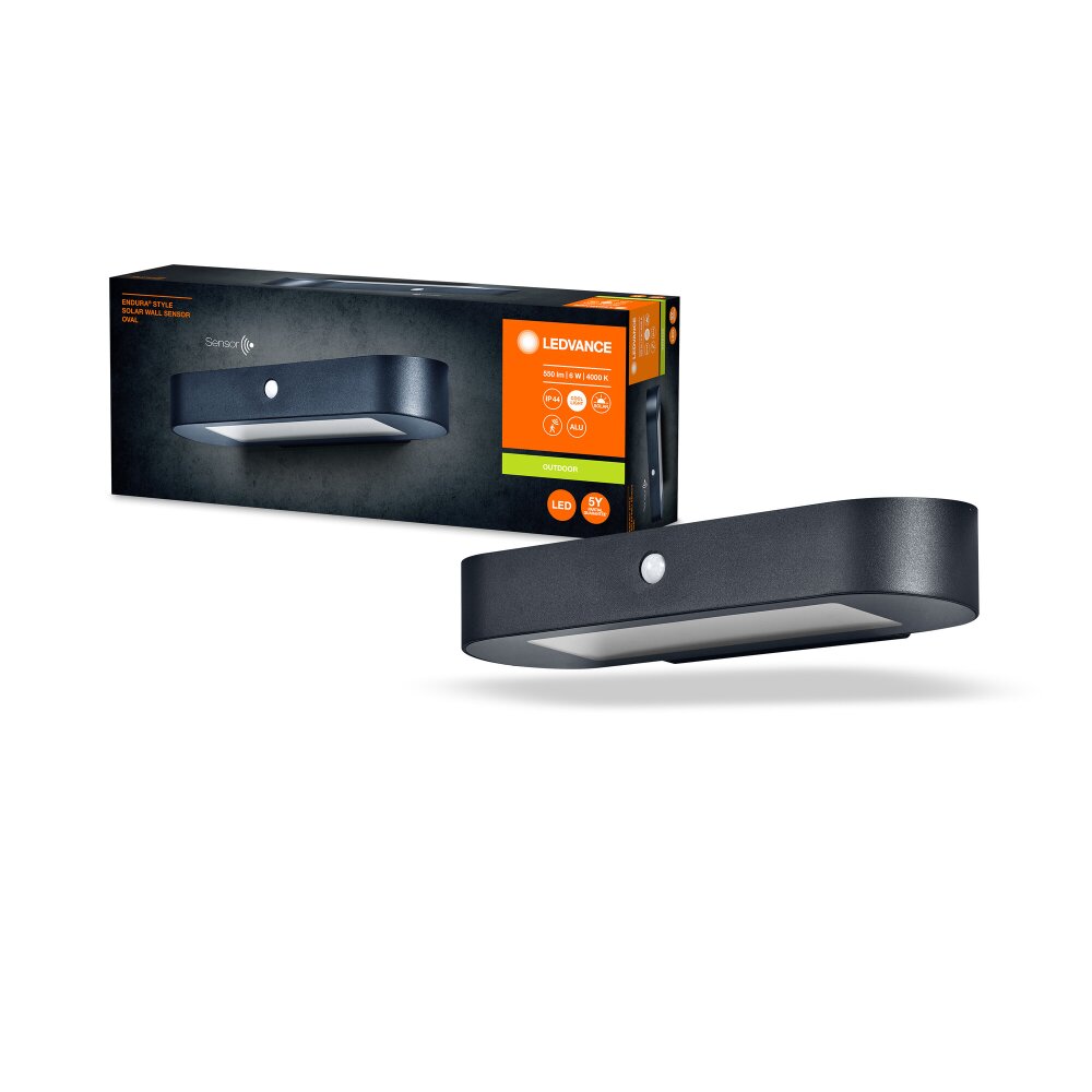 LEDVANCE ENDURA Außenwandleuchte Schwarz, 1-flammig, Bewegungsmelder main product photo