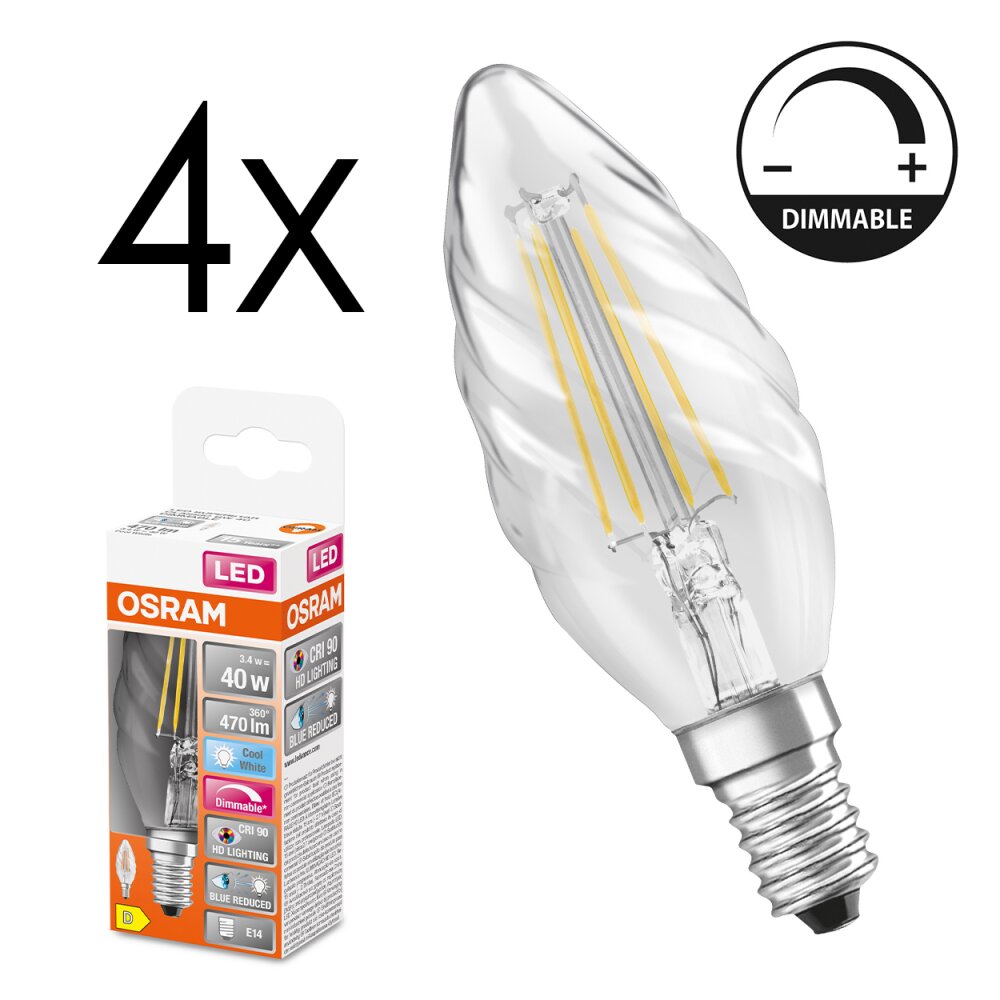 LED E14 4er Set 3,4 Watt 4000 Kelvin 470 Lumen main product photo