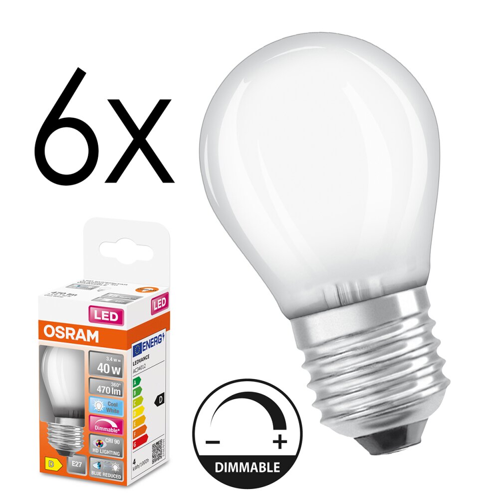 LED E27 6er Set 3,4 Watt 4000 Kelvin 470 Lumen main product photo
