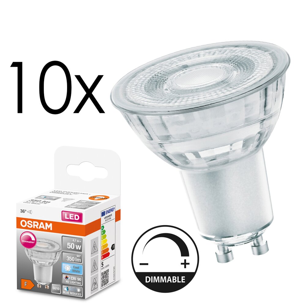 LED GU10 10er Set 4,7 Watt 4000 Kelvin 350 Lumen main product photo