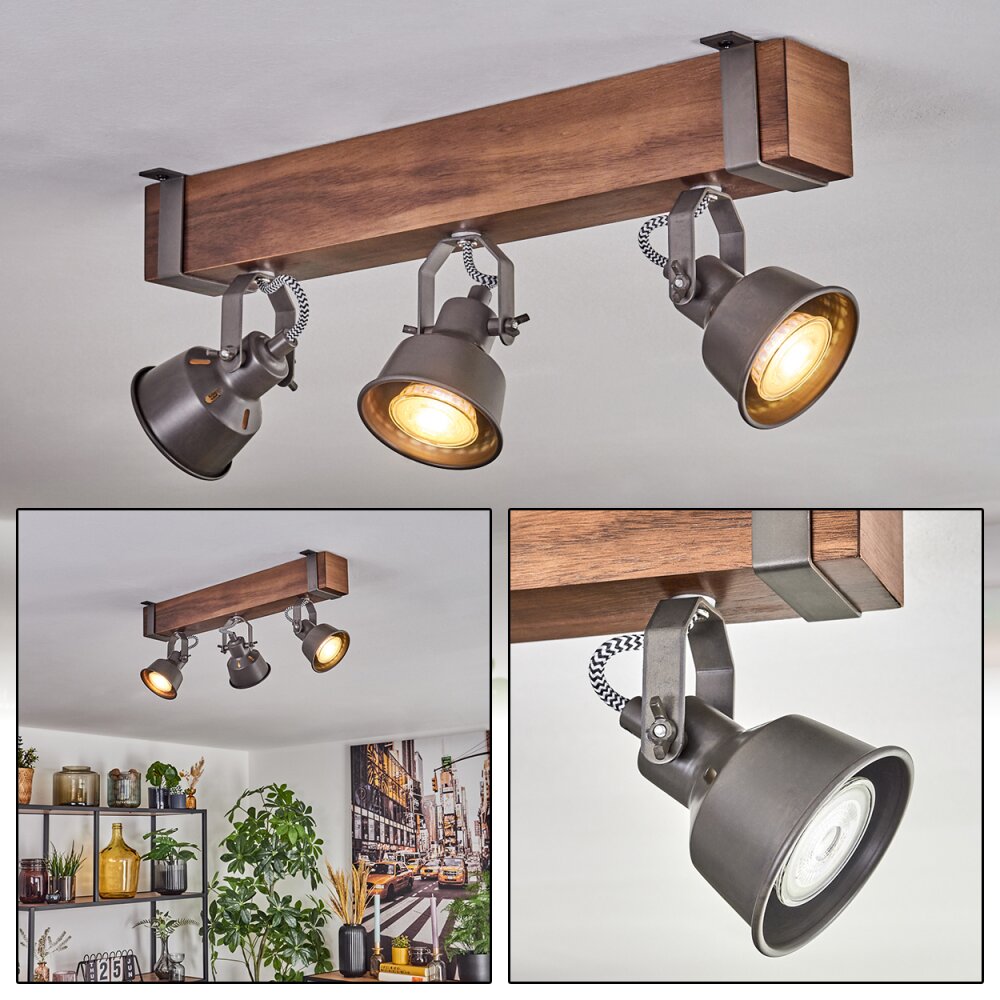 Pehefito Deckenleuchte Dunkelbraun, Grau, 3-flammig main product photo