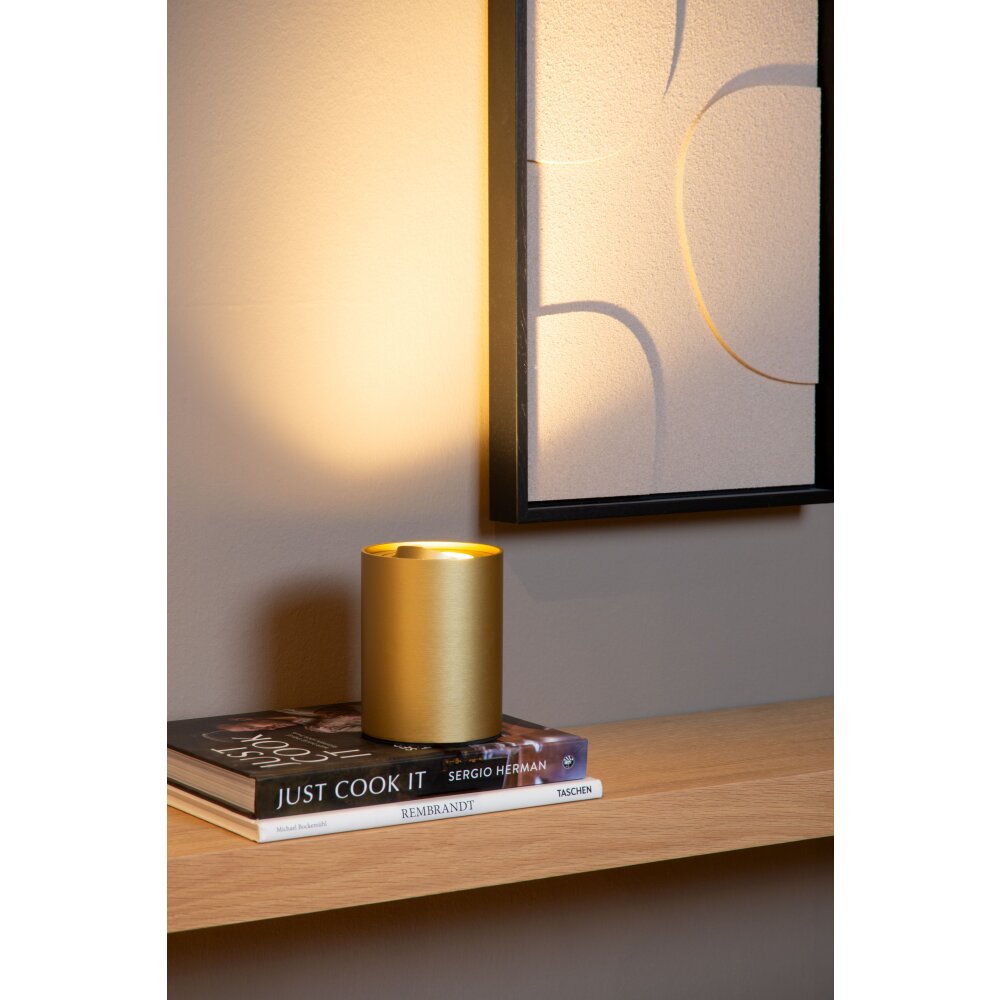 Lucide TUBE Tischleuchte LED Gold, 1-flammig main product photo