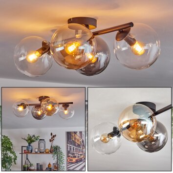 Gastor Deckenleuchte Glas 15 cm Bernsteinfarben, Klar, Rauchfarben, 4-flammig