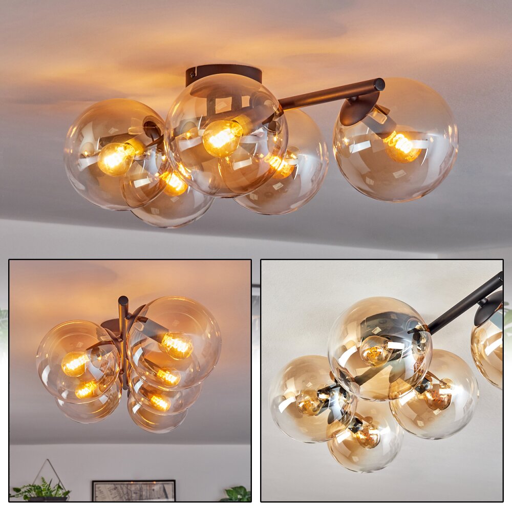 Gastor Deckenleuchte Glas 15 cm Bernsteinfarben, Klar, 5-flammig main product photo