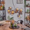 Gastor Pendelleuchte Glas 15 cm Chrom, Klar, Rauchfarben, 10-flammig