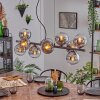Gastor Pendelleuchte Glas 15 cm Chrom, Klar, Rauchfarben, 10-flammig