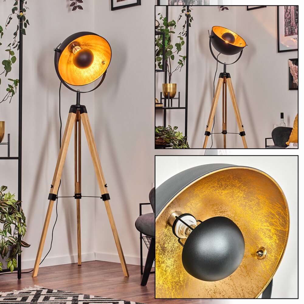 Jupiter Stehleuchte Naturfarben, Schwarz, 1-flammig main product photo
