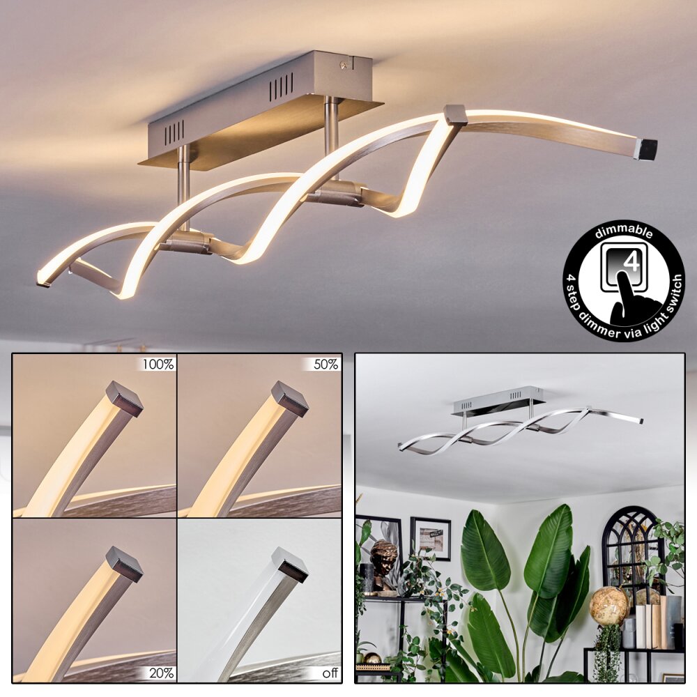 Imatro Deckenleuchte LED Nickel-Matt, Silber, 2-flammig main product photo