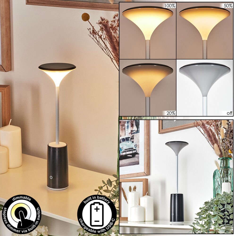 Eryon Tischleuchte LED Schwarz, Weiß, 1-flammig main product photo