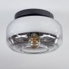 Boza Deckenleuchte Glas 28 cm Chrom, Klar, Rauchfarben, 1-flammig