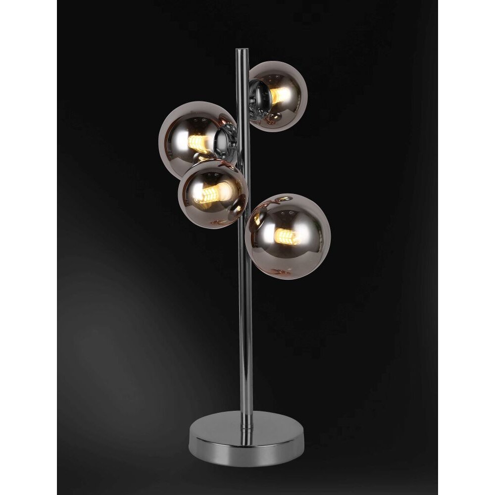 WOFI VILLA Tischleuchte Chrom, Schwarz, 4-flammig main product photo