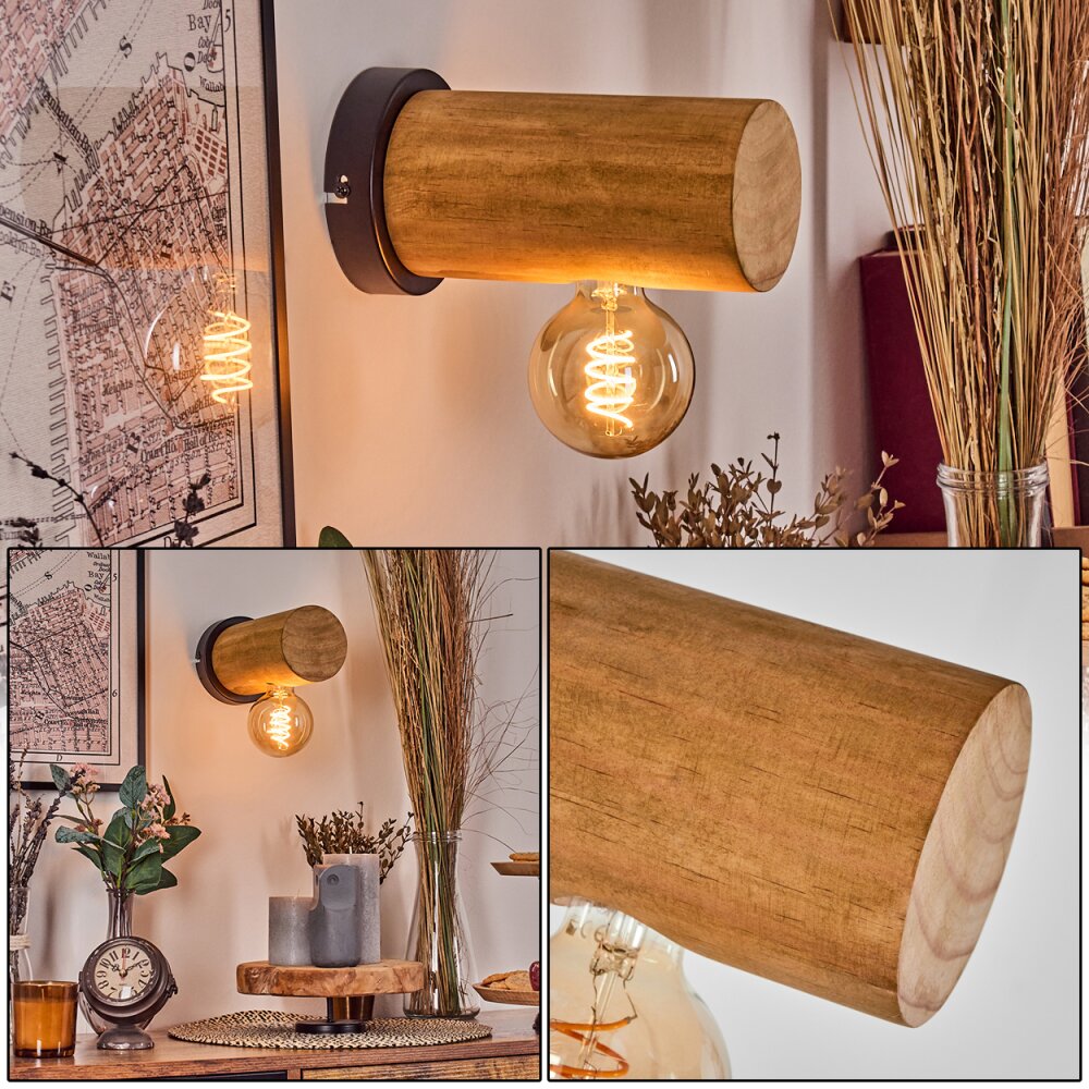 Argea Wandleuchte Braun, Naturfarben, Schwarz, 1-flammig main product photo