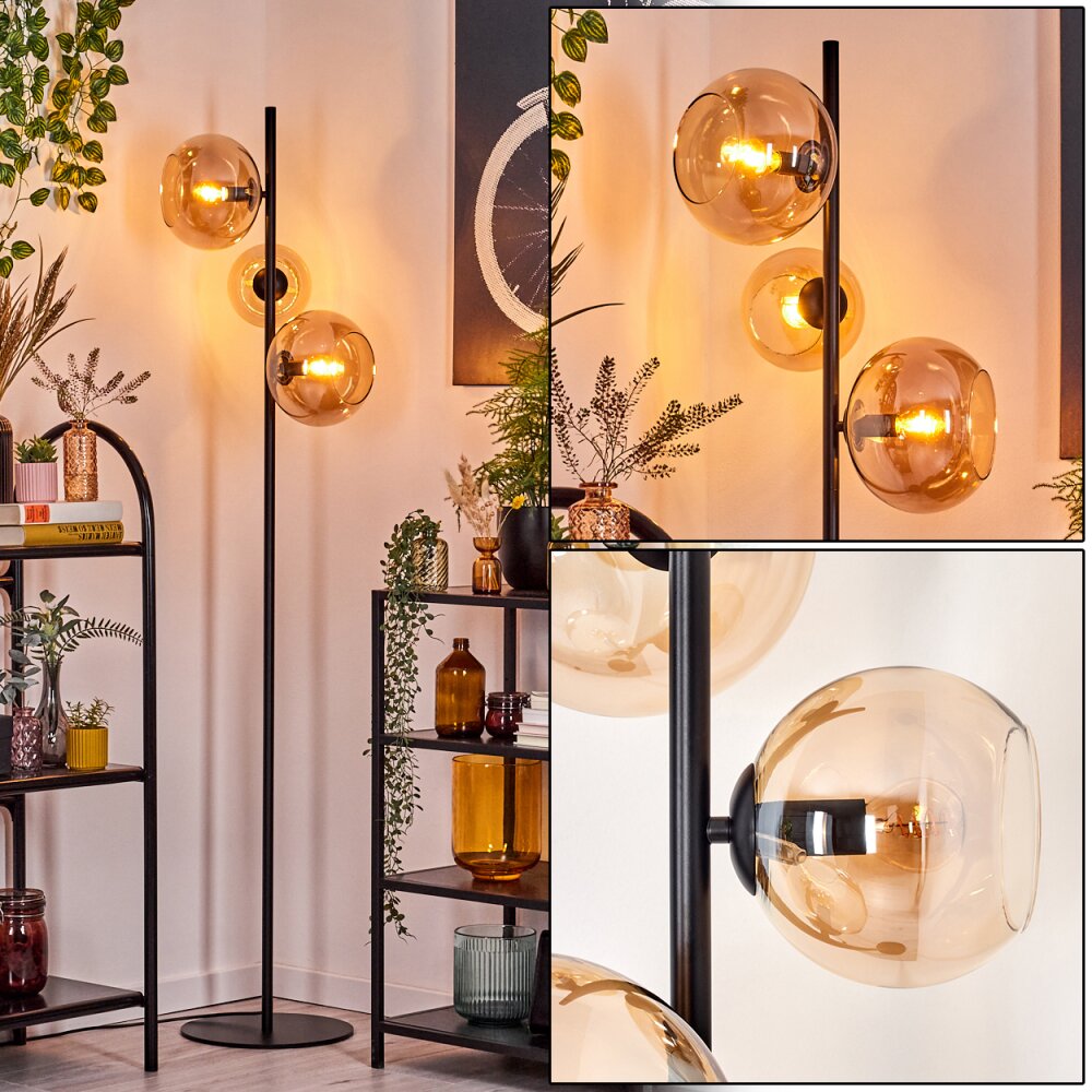 Tureby Stehleuchte Glas 15 cm, 20 cm Bernsteinfarben, 3-flammig main product photo
