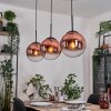 Gastor Hängeleuchte Glas 25 cm Klar, Kupferfarben, 3-flammig