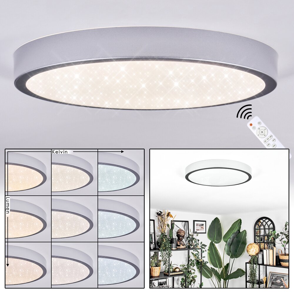 Ciron Deckenleuchte LED Silber, 1-flammig, Fernbedienung main product photo